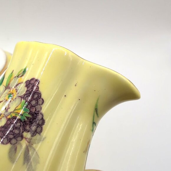 Vintage Old Royal English Bone China Sugar Bowl Creamer + Underplate Floral VGC - Picture 9 of 10